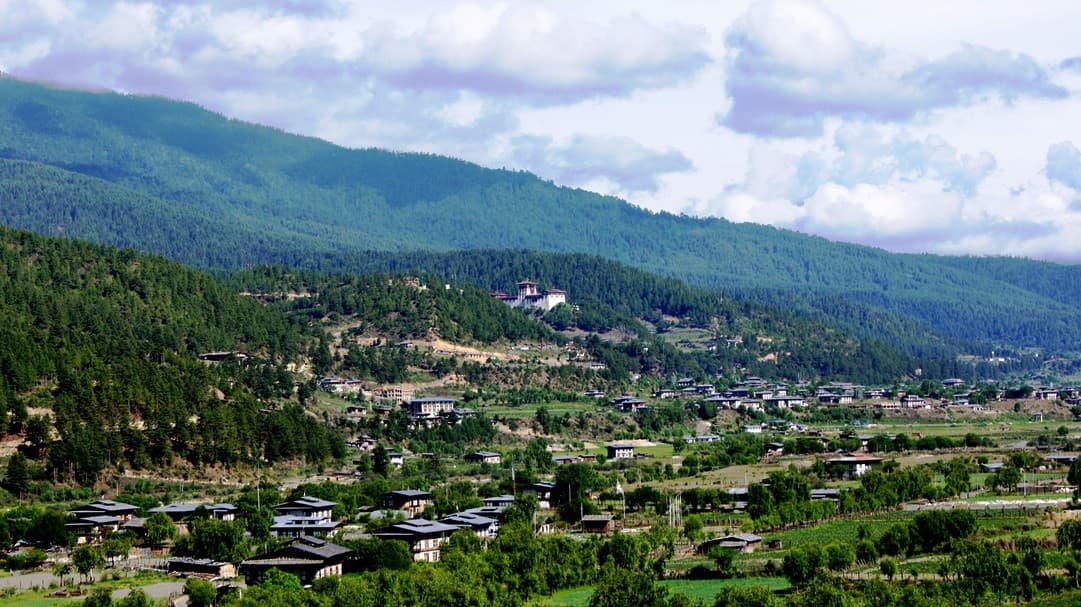 Traditional Bhutanese village in Bumthang