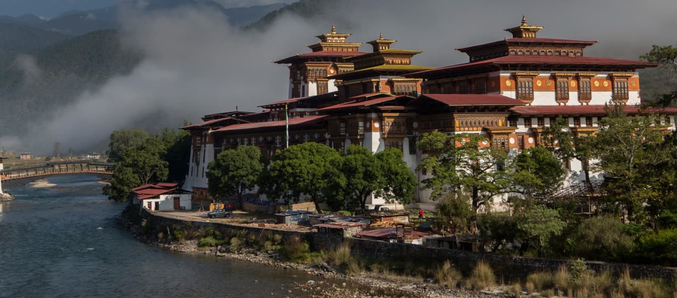 Traditional Bhutanese architecture in western Bhutan