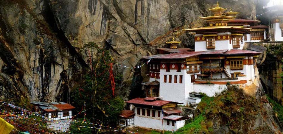 Bhutanese monks at a monastery on the East to West Bhutan tour