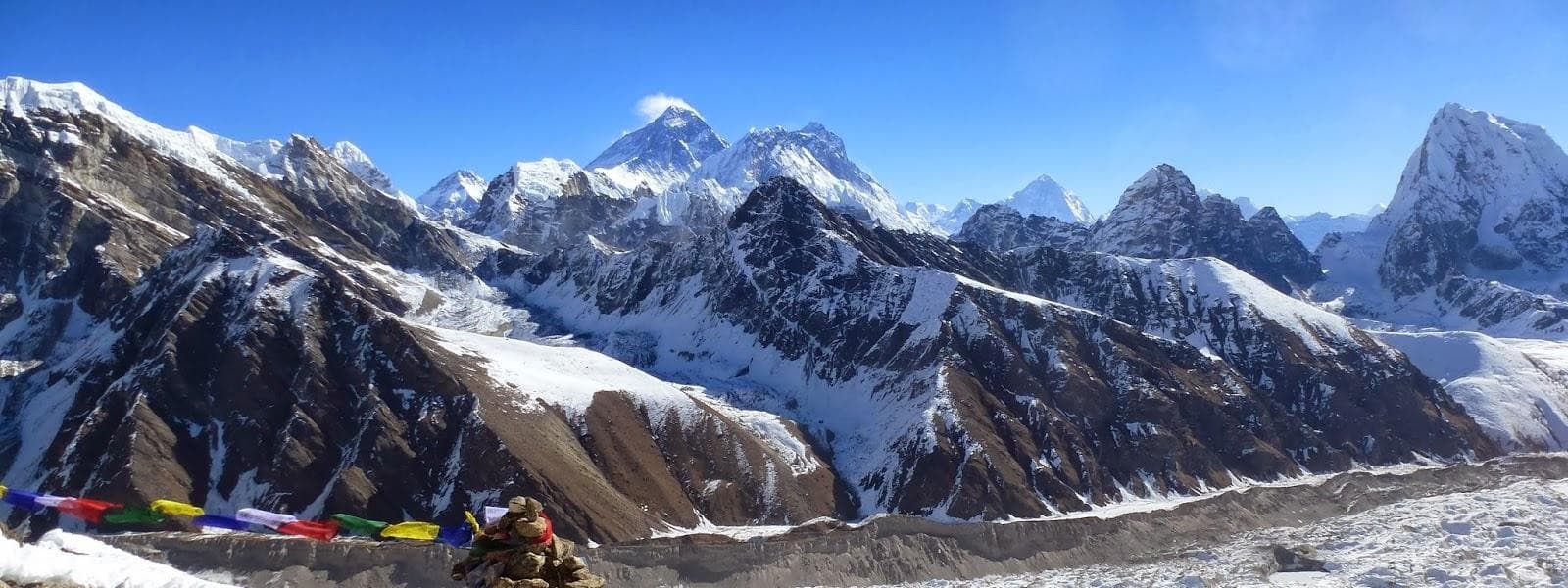 Mountain panorama on the Everest High Passes route