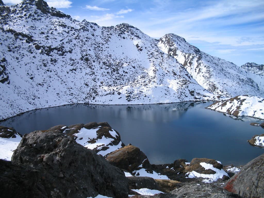 Holy Gosainkunda lake in the Langtang National Park