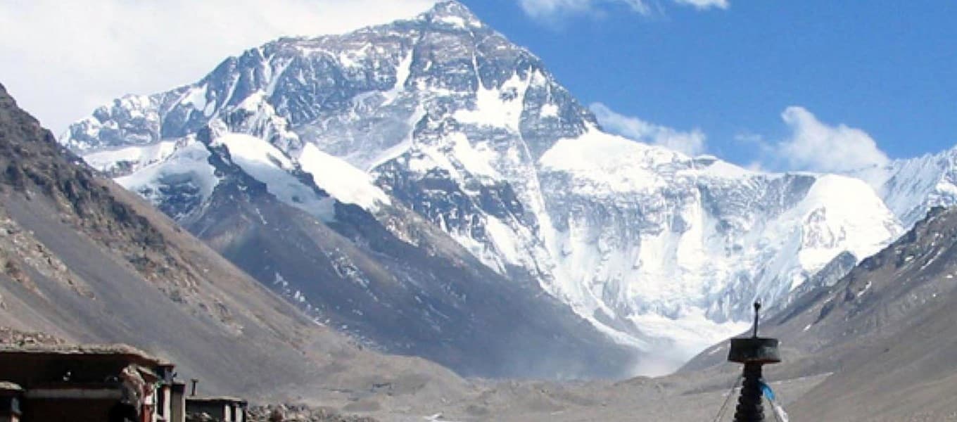 Mount Everest north face seen from the Tibetan side