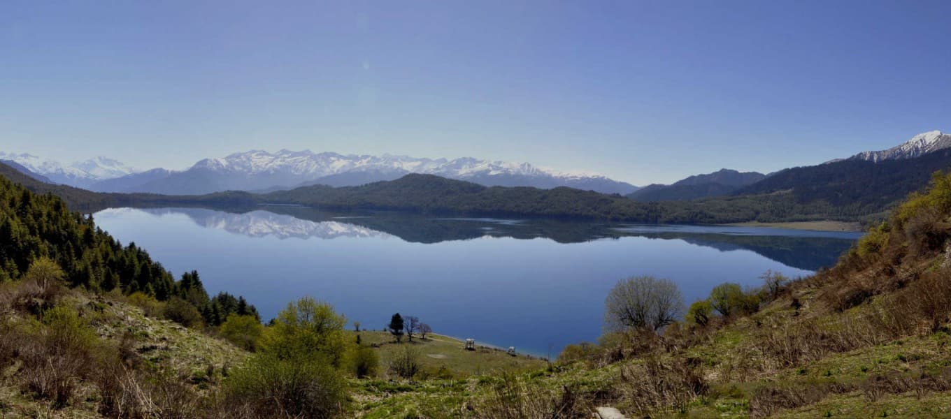 Rara Lake surrounded by forested hills in far-western Nepal
