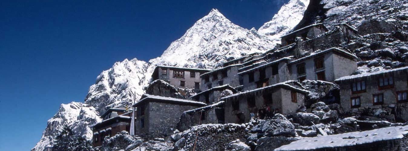 Trekkers in the remote Rolwaling valley