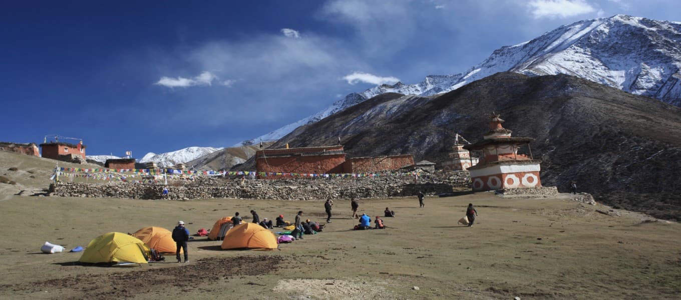 Trekking camp near Shey Gompa in Upper Dolpo