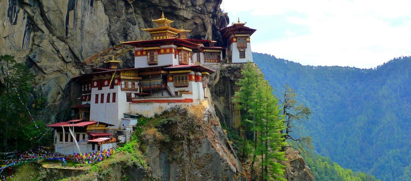 Tiger's Nest monastery perched on a cliff above Paro