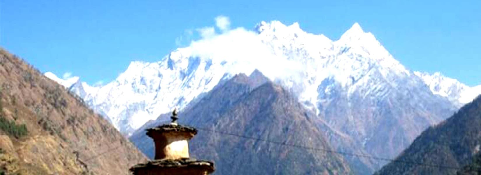 Buddhist chortens on the Tsum Valley trail
