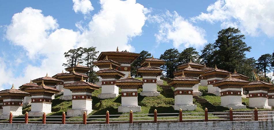 Dochula pass with its 108 chortens