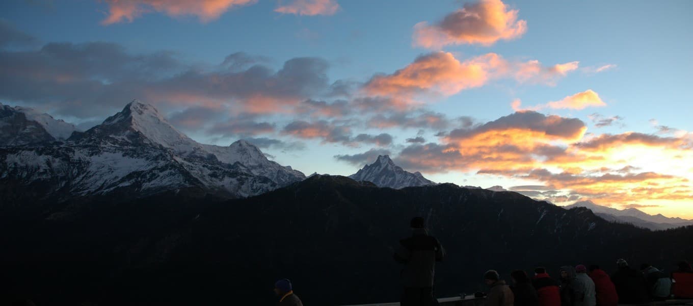 Mountain view over Ghorepani in the Annapurna region