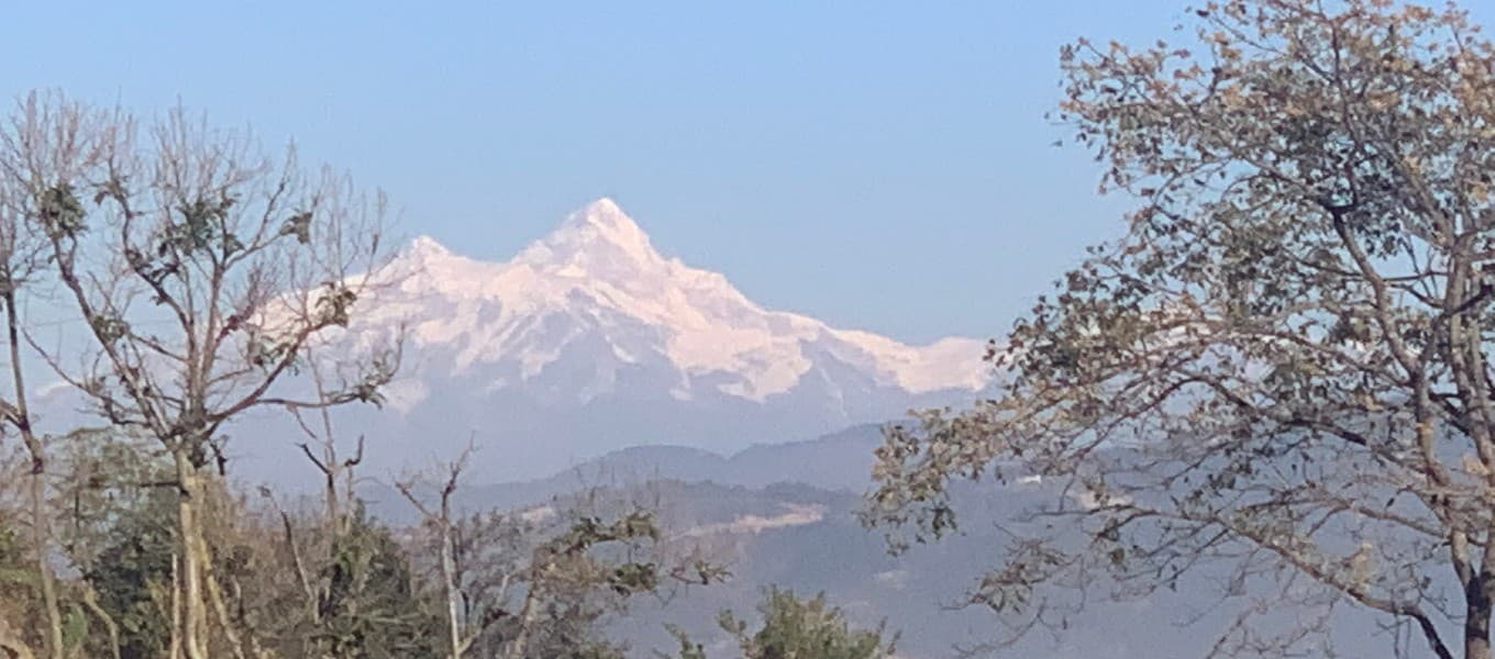 Mount Manaslu above the Budhi Gandaki valley on the Manaslu Circuit