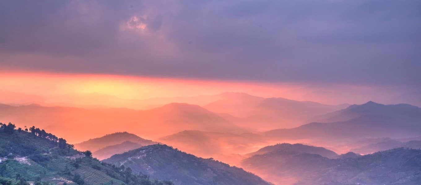 Sunrise view of the Himalaya from Nagarkot